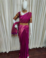 Ajatva Beautiful Expensive Soft Silk Saree With Blouse Piece For Wedding