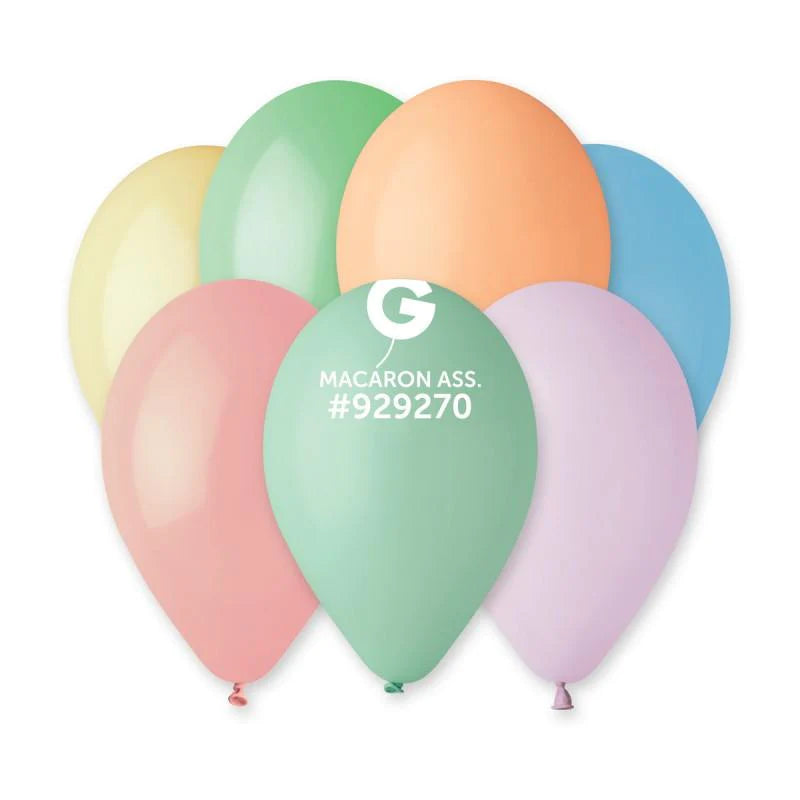Solid Balloon Macaron Assorted - 12 in.