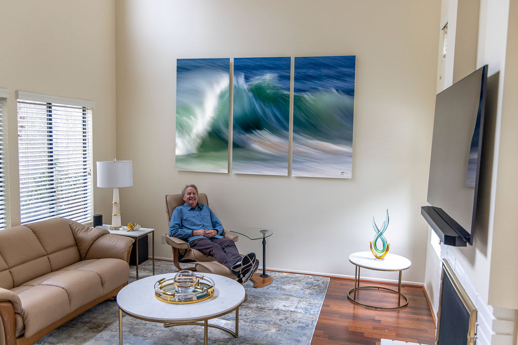 Custom 7 ft. Smooth Peak Triptych Coastal Fine Art by Breck Rothage