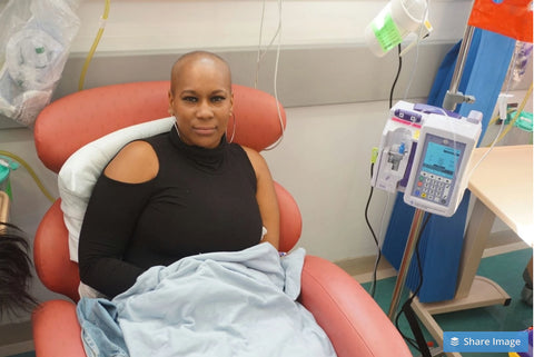 Leanne having chemotherapy for breast cancer