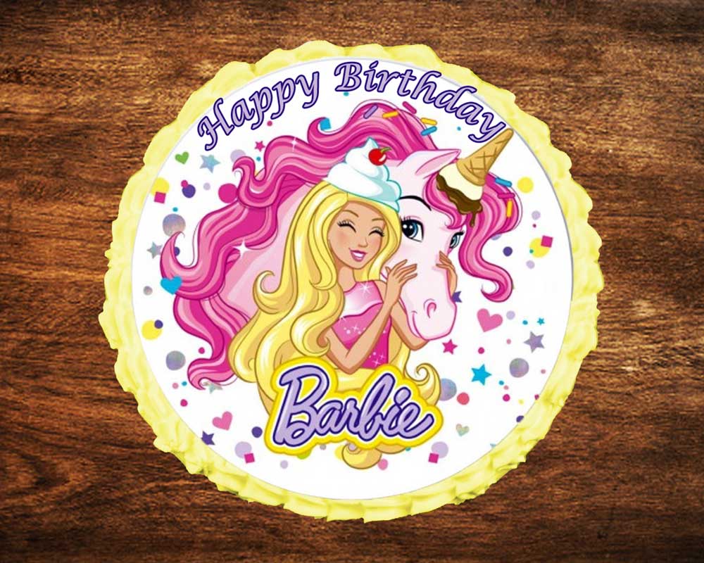 Barbie Unicorn Photo Cake – Bookmycake