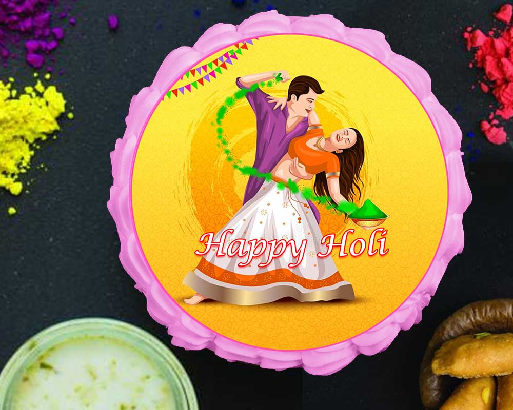 Happy Holi Colorful Poster Cake 1 Kg : Gift/Send QFilter Gifts Online  HD1133364 |IGP.com