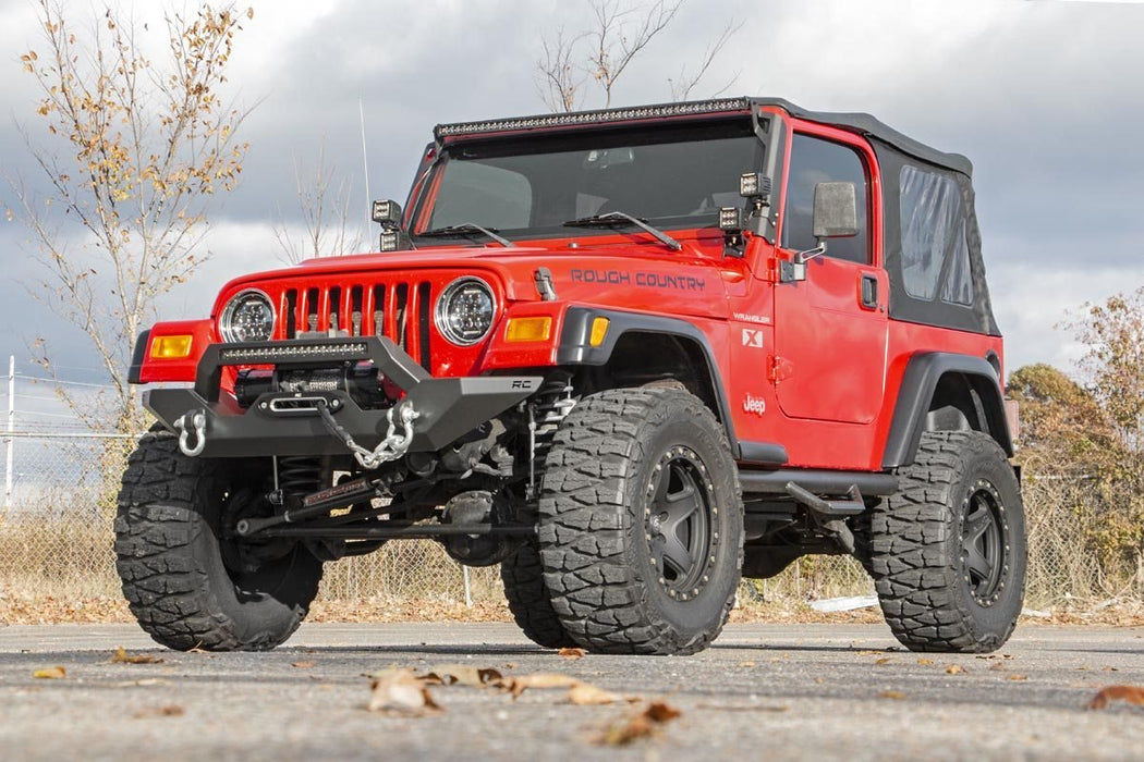 Jeep Full Width Front LED Winch Bumper 87-06 Wrangler YJ/TJ Rough Coun —  Vicious Offroad