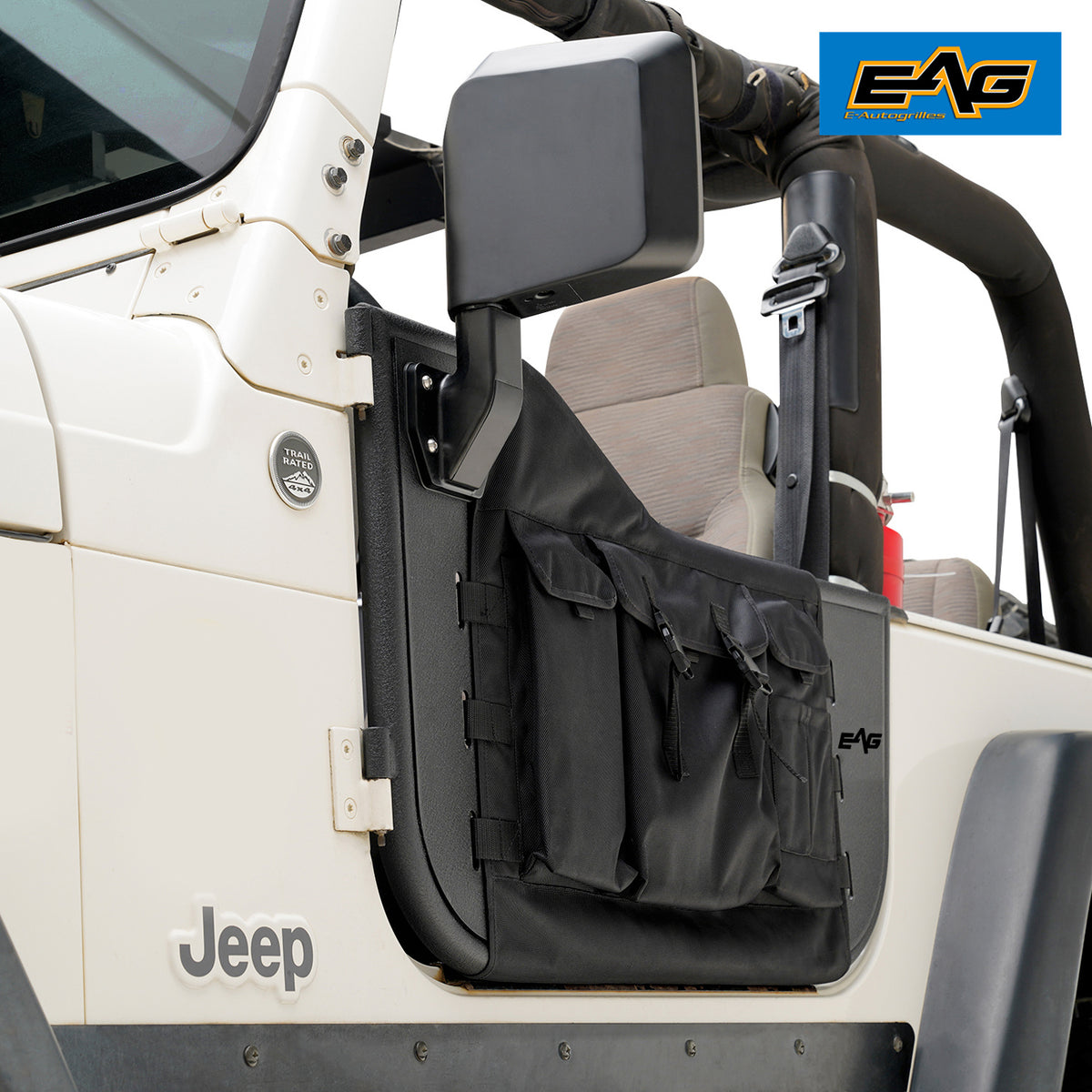EAG Pocket Steel Tubular Door with Side View Mirror Fit for 97-06 Wran —  Vicious Offroad