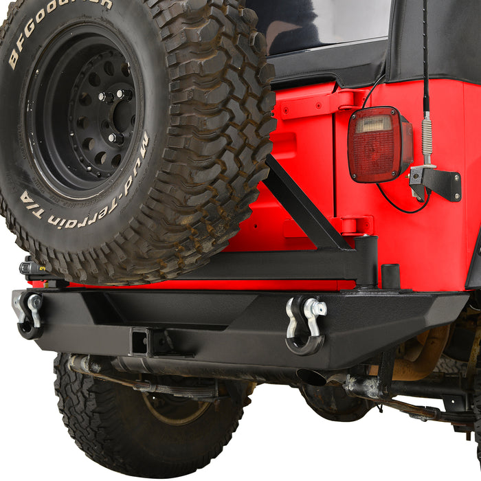EAG Steel EZ Grip Rear Bumper with Secure Lock Tire Carrier Fit for 87 —  Vicious Offroad