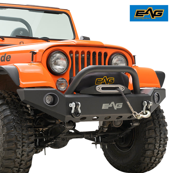 EAG Full Width Front Bumper with LED Lights and Light Frames Fit for 7 —  Vicious Offroad