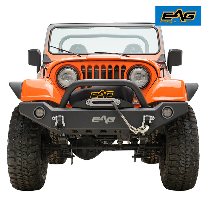 EAG Full Width Front Bumper with LED Lights and Light Frames Fit for 7 —  Vicious Offroad