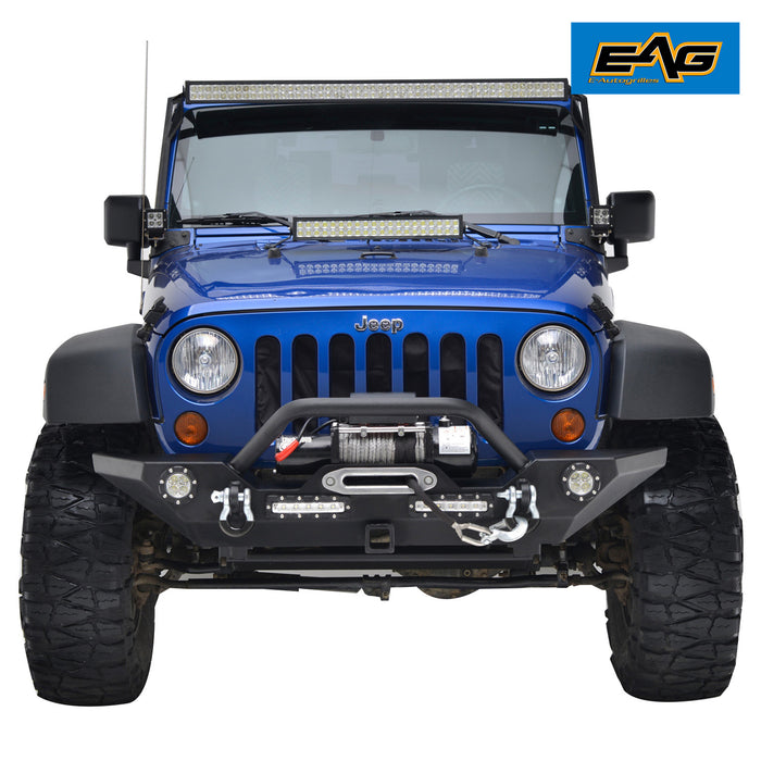 EAG Front Bumper with LED Light and Hitch Receiver Fit for 07-18 Jeep —  Vicious Offroad