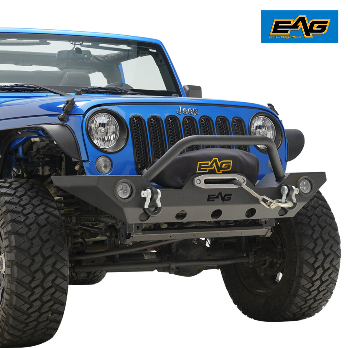 EAG Front Bumper with LED Lights & Winch Plate Fit for 07-18 Wrangler —  Vicious Offroad