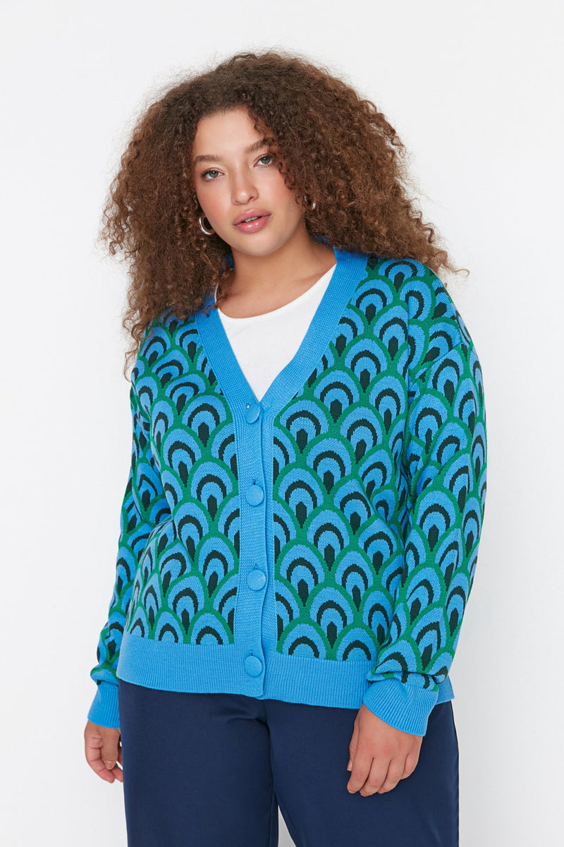 Trendyol Curve Patterned Knitwear Cardigan Tbbaw23Av00027
