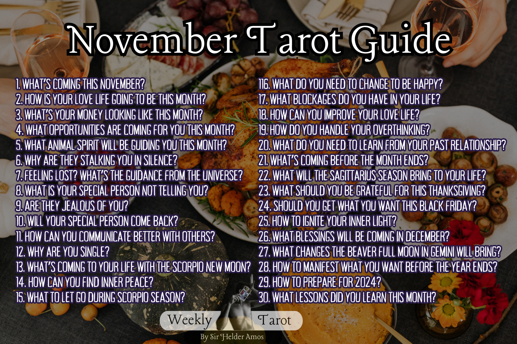 30 Prompts to Ask Tarot Cards for Spiritual guidance during November