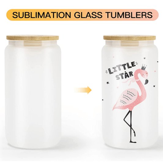 Buy UV Glow 16oz Sublimation Glass Tumblers-Matt's Warehouse Yellow