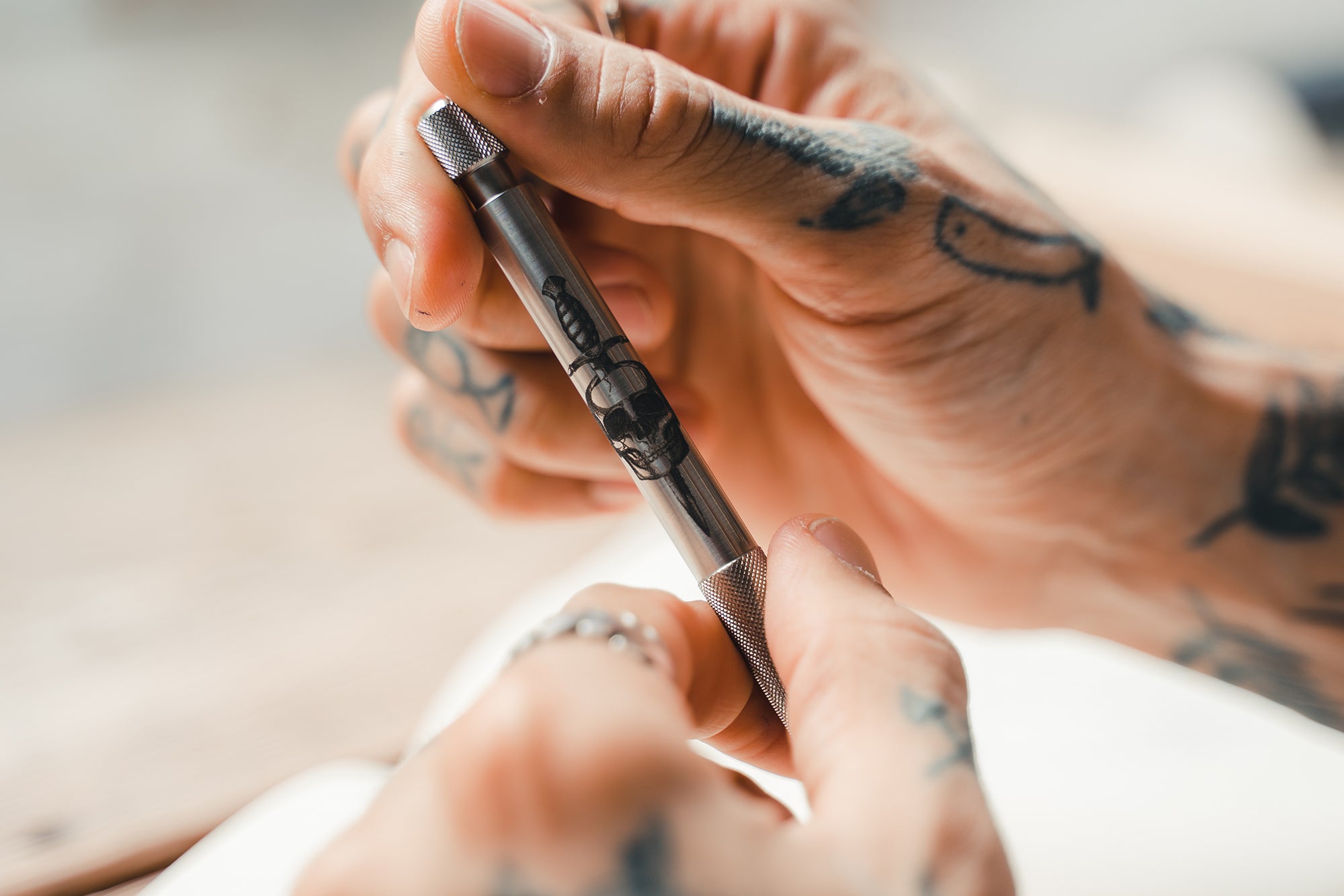 Wingback Steel Mechanical Pen X tattoo-artist Delphin Musquet
