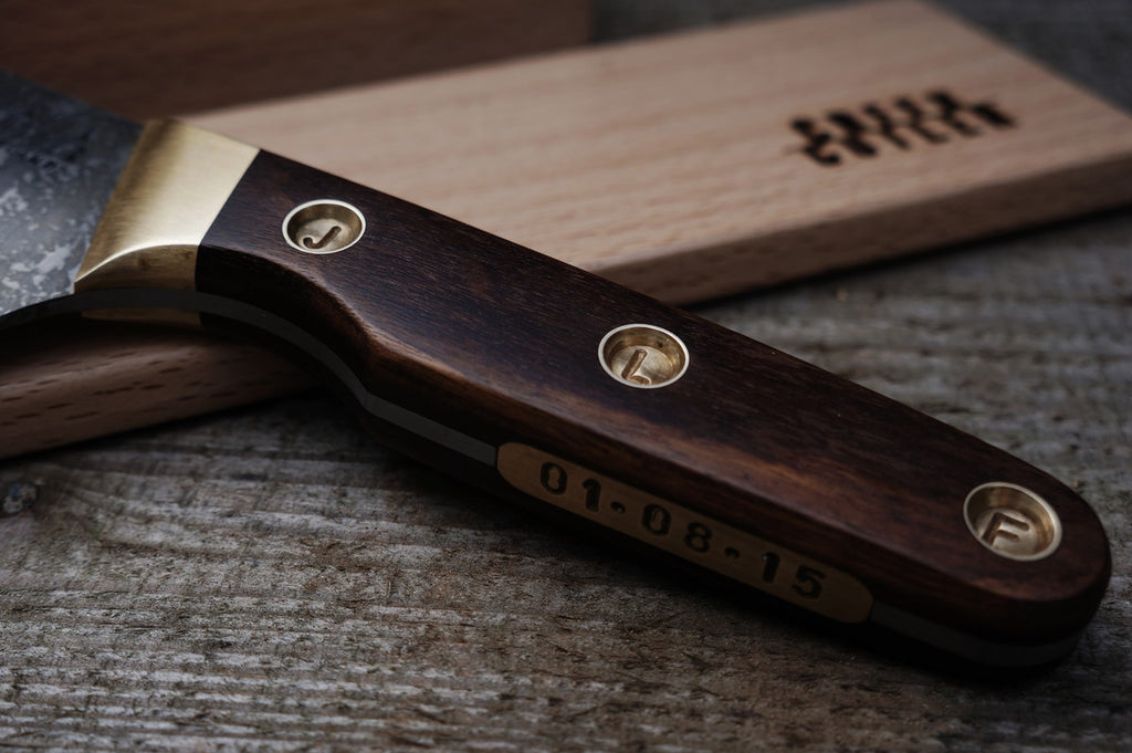 custom Carbon steel Santoku Knife
