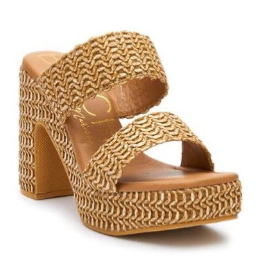 BEACH BY MATISSE- GEM PLATFORM HEEL-COGNAC