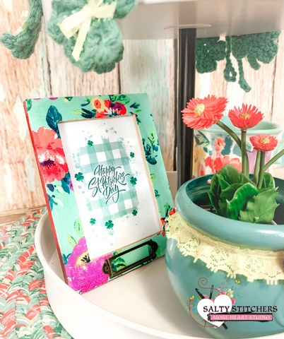 How To Incorporate St. Patrick's Day Into Your Pioneer Woman Decor. St. Patrick's Day Digital Download freebie, 3 tier tray decor and seasonal Holiday ideas at Salty Stitchers at More Heart Studio.