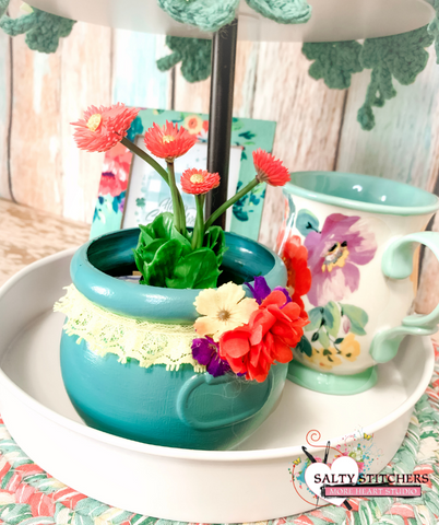 How To Incorporate St. Patrick's Day Into Your Pioneer Woman Decor. St. Patrick's Day Digital Download freebie, 3 tier tray decor and seasonal Holiday ideas at Salty Stitchers at More Heart Studio.