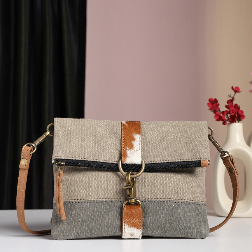 Women's Crossbody Bag, Original Leather - Finley Stone Cowhide, India