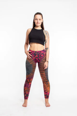 TIE DYE Leggings,yoga Leggings,festival Pants.black Cotton