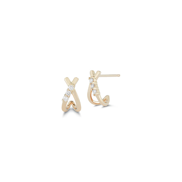 Yellow Gold-1^Diamond Huggie Earrings: Ava Bea X Huggies in Yellow Gold Thumbnail-only