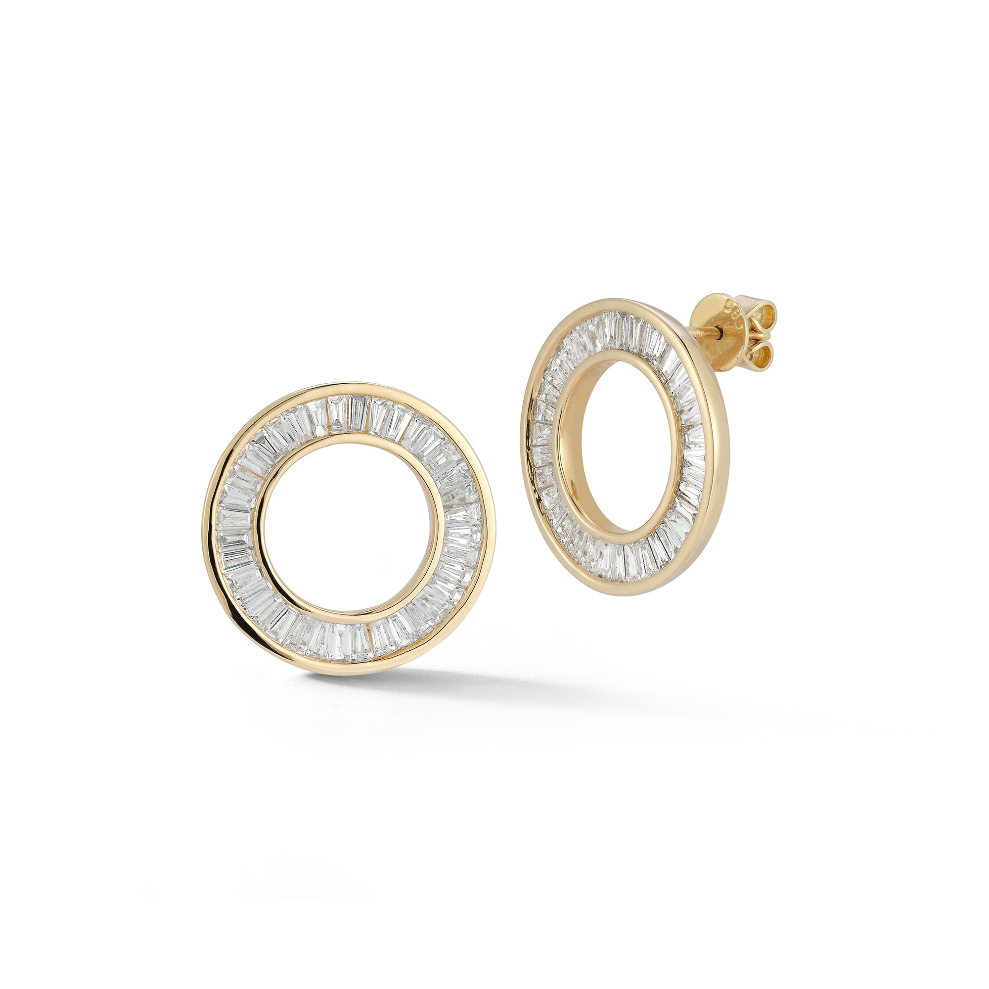 16K Gold Filled Baguette Fan Drop Dangle Clear Stud Earrings in Gold &  Silver, AE789 AE790