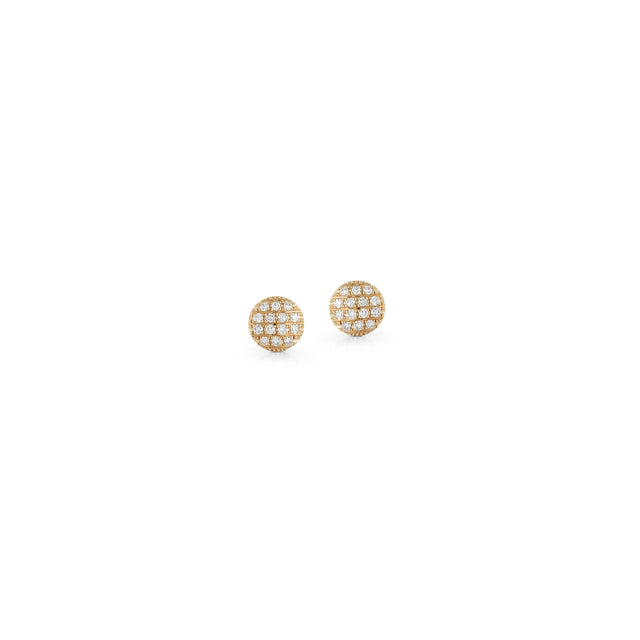 Designer Stud Earrings: Lauren Joy Mini Disc Studs Yellow Gold Thumbnail-only