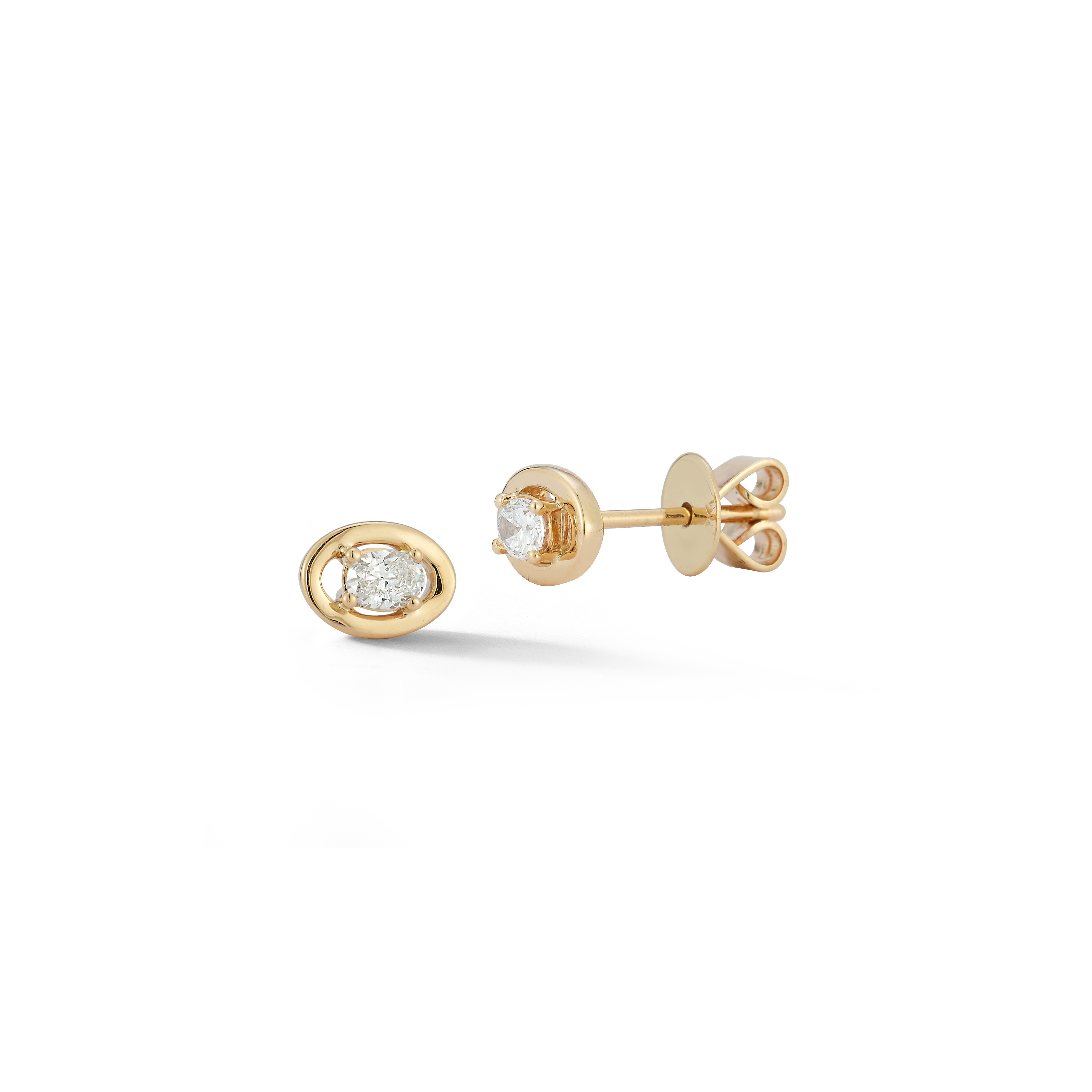 Dana Rebecca Designs Taylor Elaine Pear Chain Drop Stud Earrings- Yellow Gold