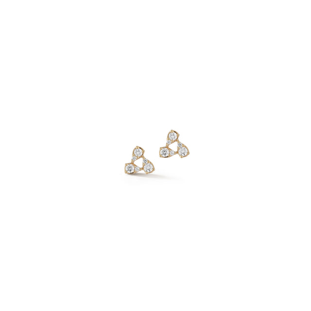 Yellow Gold-1^Designer Stud Earrings: Sophia Ryan Teardrop Cluster Studs in Yellow Gold Thumbnail-only