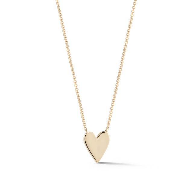 Yellow Gold-1^Diamond Pendant Necklaces: DRD Heart Necklace in Yellow Gold Thumbnail-only