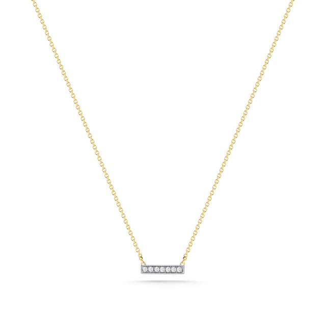 Yellow Gold-1^Diamond Bar Necklaces: Sylvie Rose Diamond Gold Bar Necklace in Yellow Gold Thumbnail-only