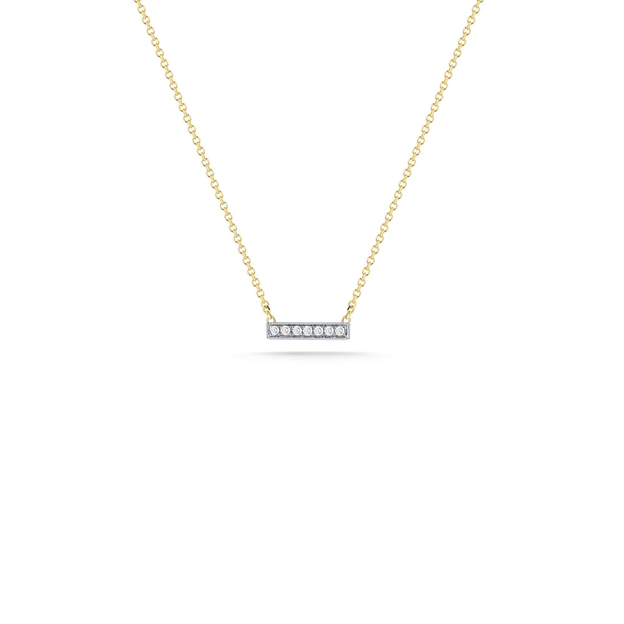 Yellow Gold-1^Diamond Bar Necklaces: Sylvie Rose Diamond Gold Bar Necklace in Yellow Gold