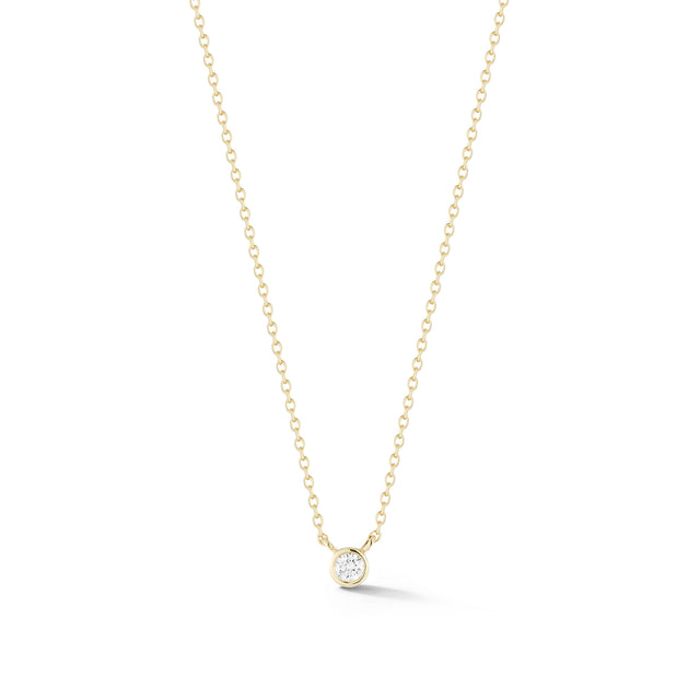 Yellow Gold-1^Diamond Pendant Necklaces: Lulu Jack Single Bezel Diamond Necklace in Yellow Gold Thumbnail-only