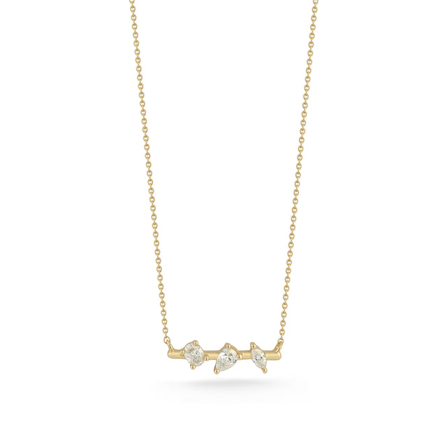 Yellow Gold-1^Diamond Bar Necklaces: Alexa Jordyn Multi-Shape Diamond Bar Necklace in Yellow Gold Thumbnail-only