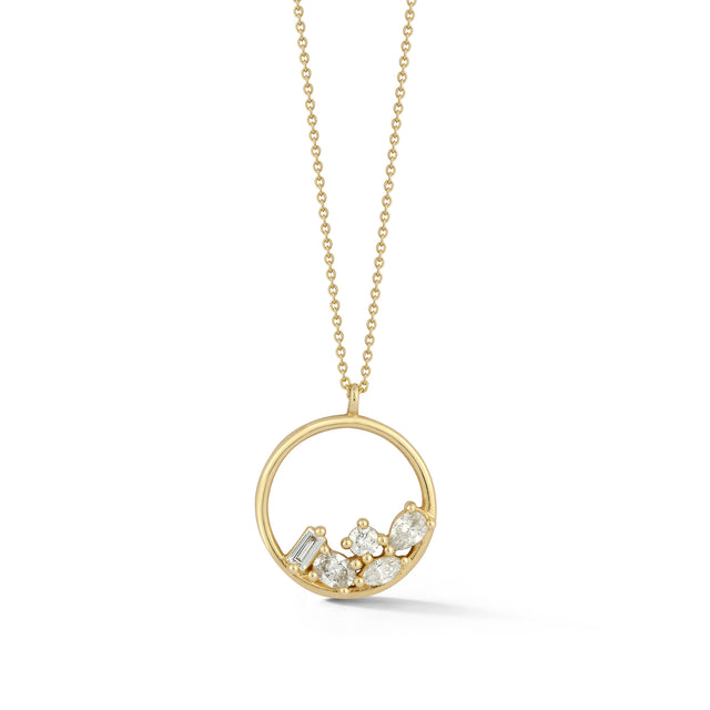 Yellow Gold-1^Designer Diamond Necklaces: Alexa Jordyn Multi-Shape Nesting Necklace in Yellow Gold Thumbnail-only