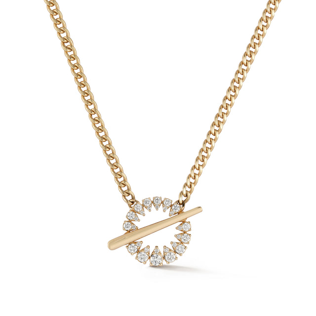 Yellow Gold-1^Designer Diamond Necklaces: Sophia Ryan Cuban Chain Toggle Necklace in Yellow Gold