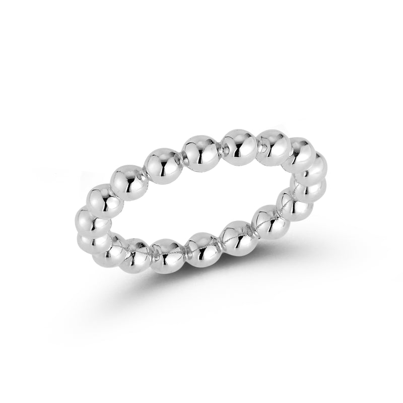 White Gold-1^Stackable Rings: Poppy Rae Large Pebble Ring in White Gold