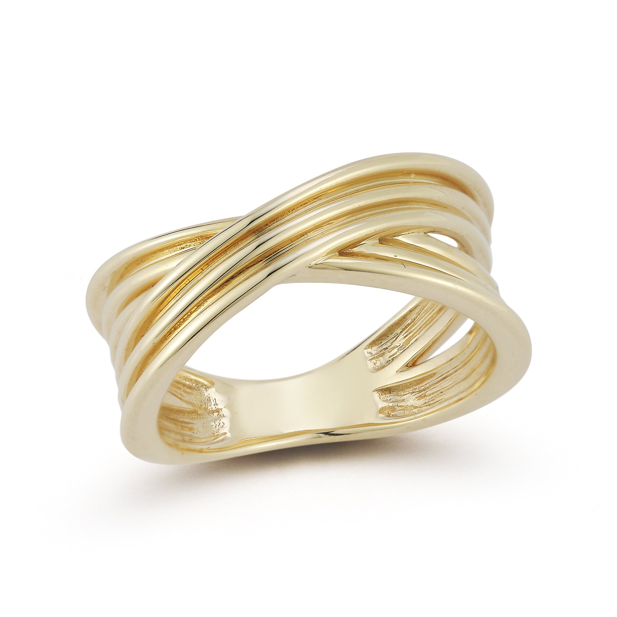 Yellow Gold^1-Gold Bands: Crossover Ring in Yellow Gold