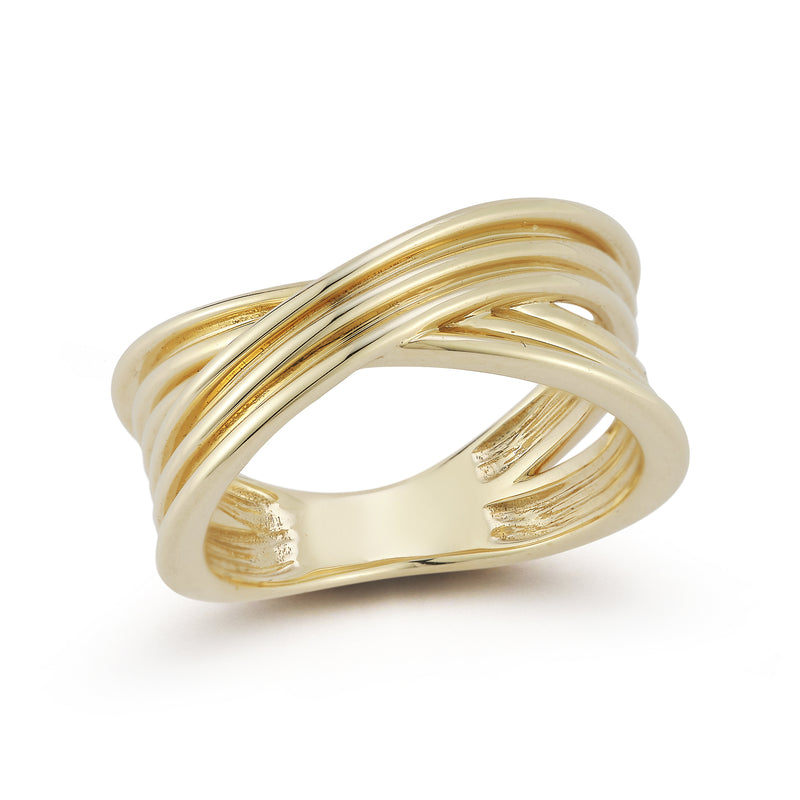 Yellow Gold^1-Gold Bands: Crossover Ring in Yellow Gold