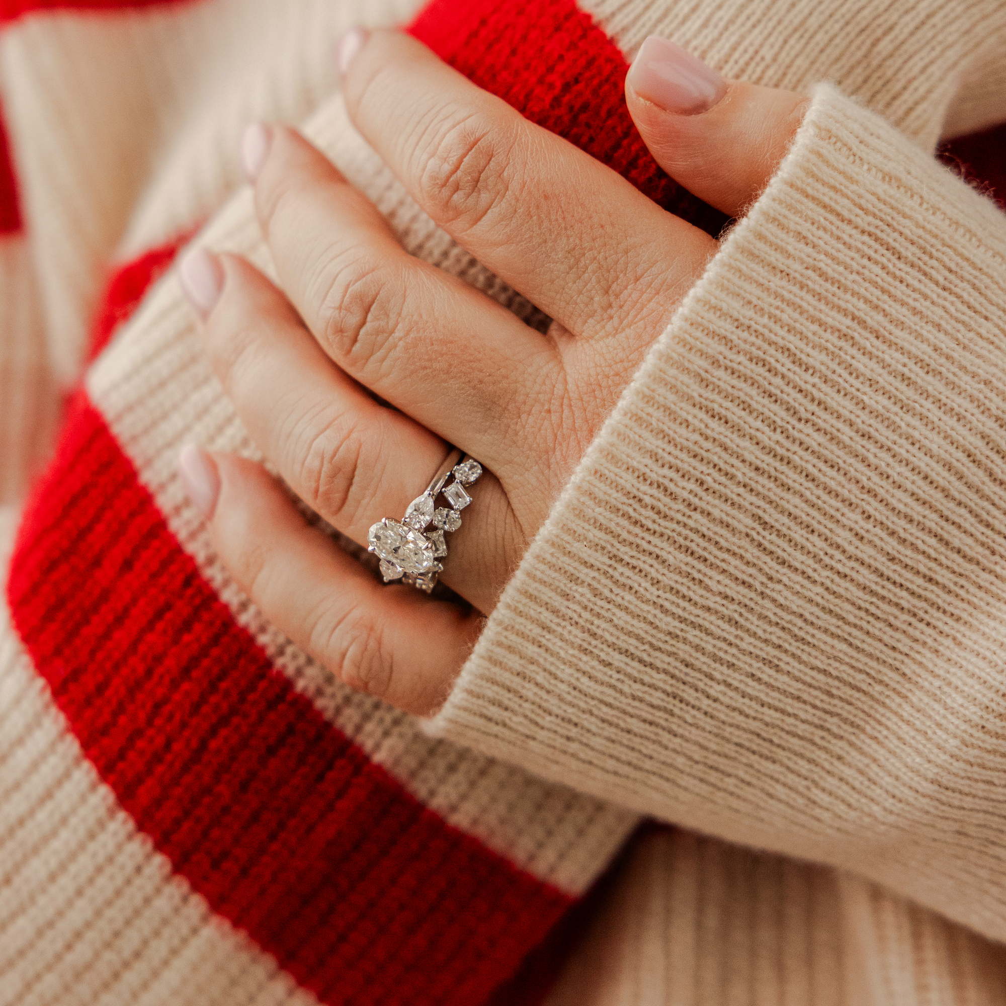 18K White Gold 3 Stone Diamond Engagement Ring | Joseph's Jewelry