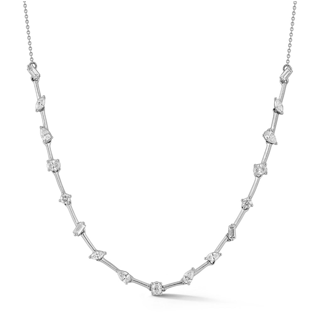 Tennis Necklaces: Alexa Jordyn Multi-Shape Diamond Tennis Necklace