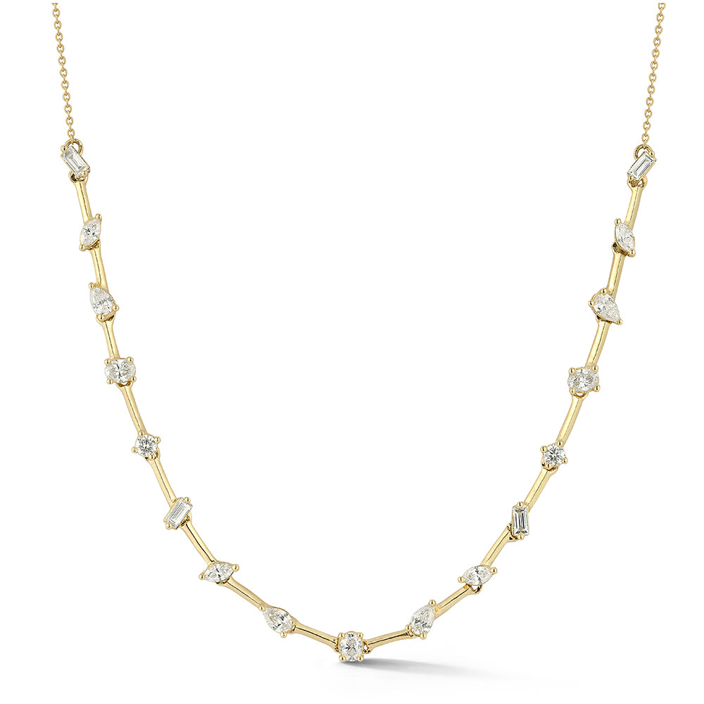 Petite Diana Tennis Necklace Diamond White Gold - Kinn
