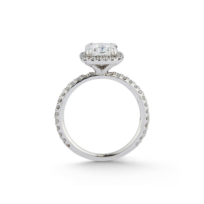 cushion cut halo engagement rings side view