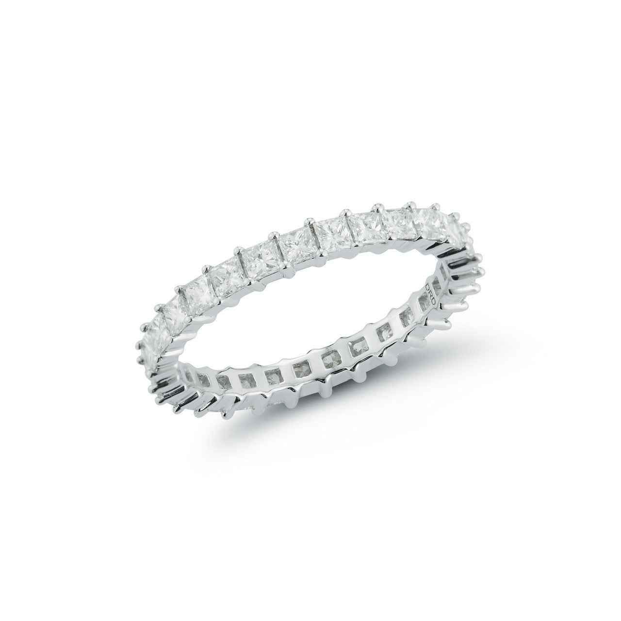 White Gold-1^Eternity Ring Designs: Millie Ryan Princess Cut Eternity Diamond Ring in White Gold