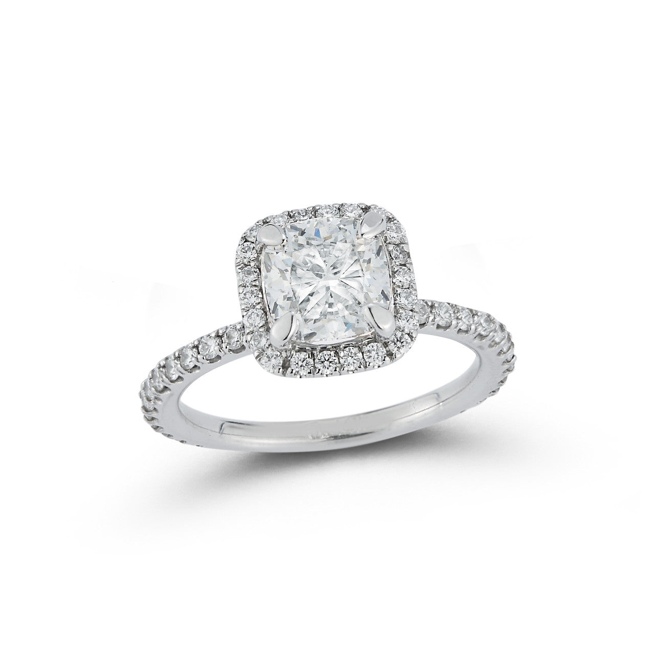 cushion cut solitaire pave engagement rings