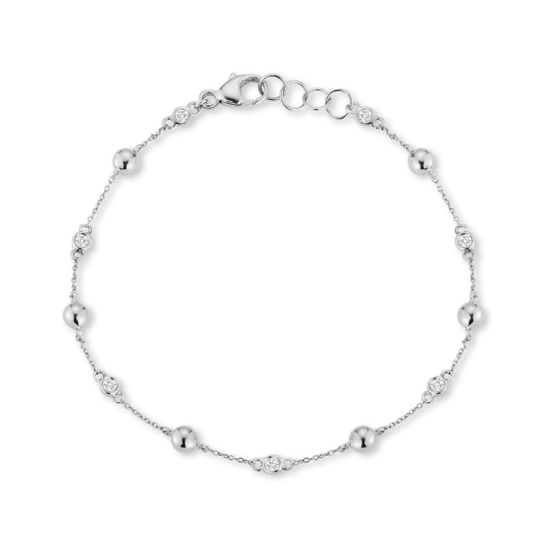 Unique Diamond Bracelets: Poppy Rae Pebble and Diamond Station Bracelet ...