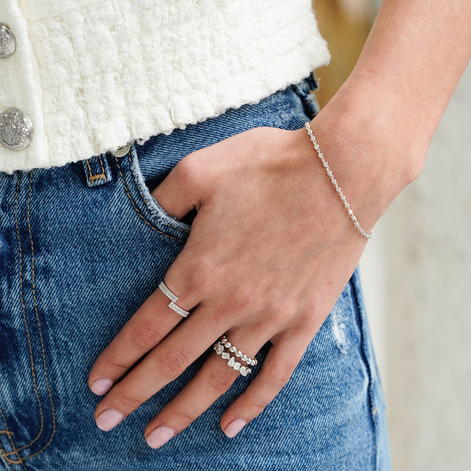 Lulu Three Stone Engagement Ring | Laura Preshong