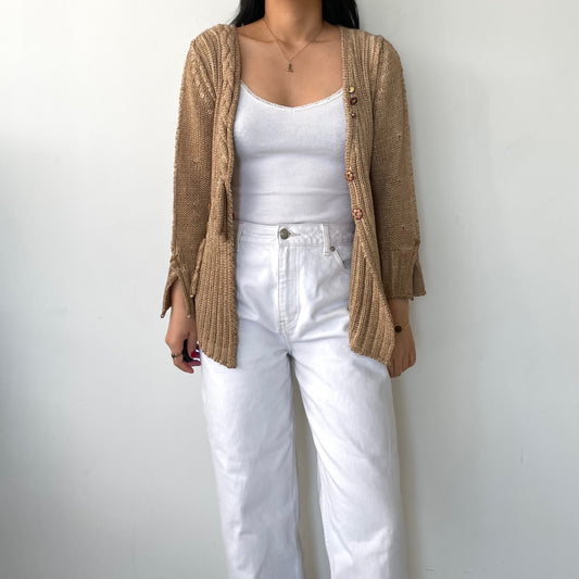 Brandy Melville Brown V-Neck Cardigan - Medium – Zoehify