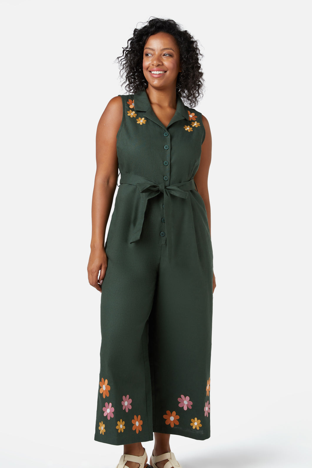 Sunny Retro Embroidered Jumpsuit