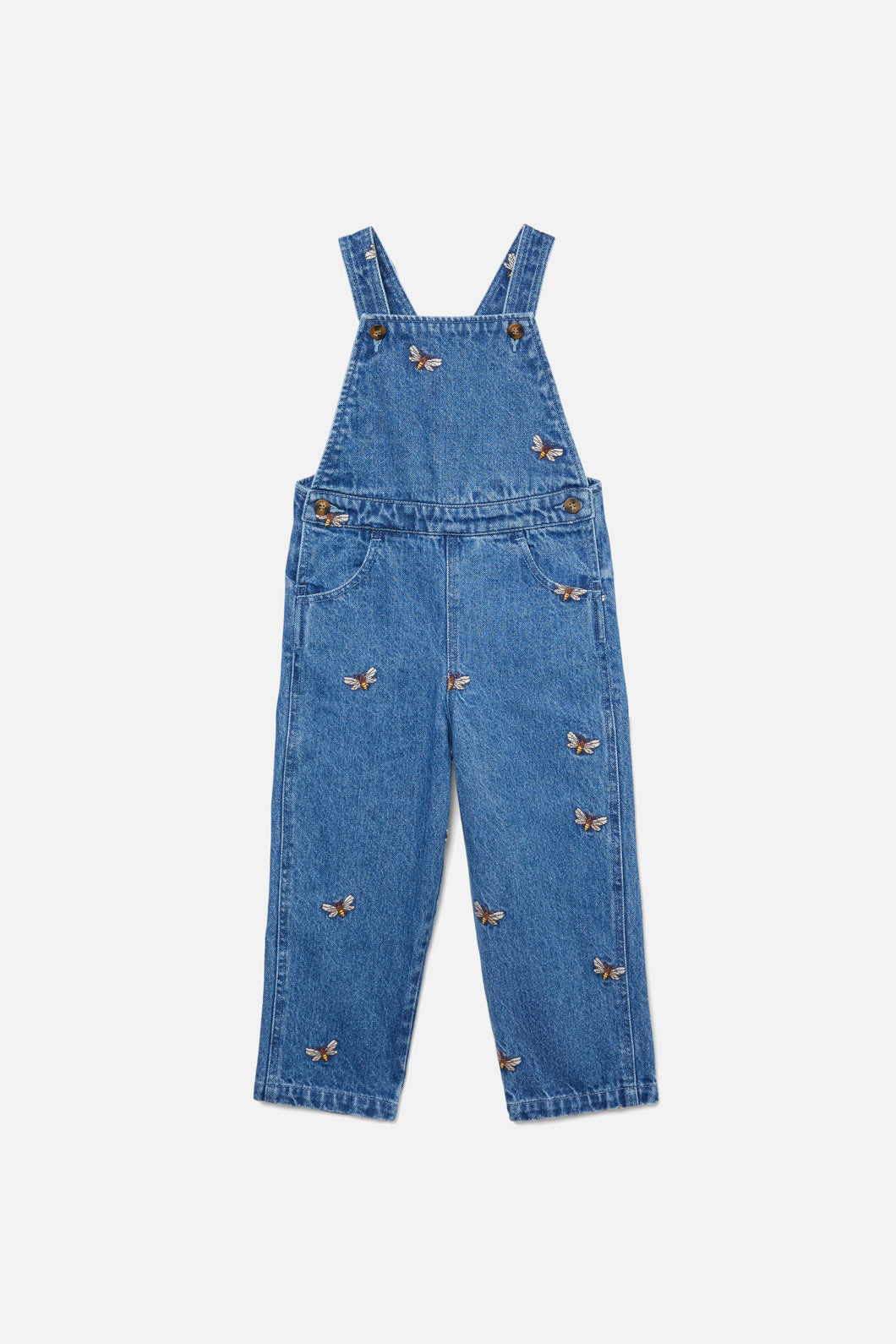 Bees Emb Kids Overalls