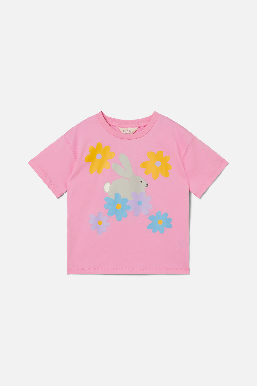 Bunny And Flower Short Sleeve Kids Tee